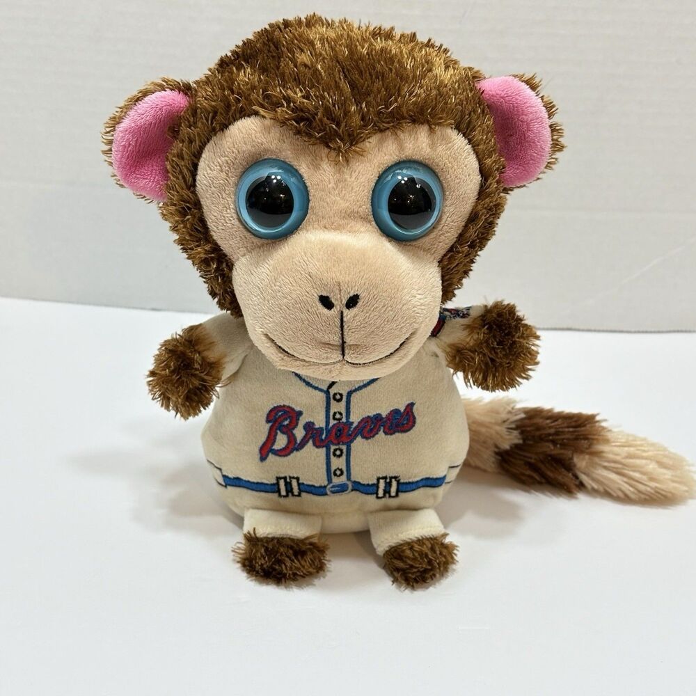 Atlanta Braves Monkey Plush Stuffed Animal MLB Big Eyes Toy Forever Collectibles